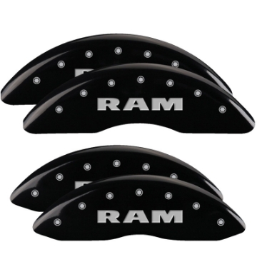 Picture of MGP 4 Caliper Covers Engraved Front & Rear RAM Black finish silver ch