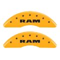 Picture of MGP 4 Caliper Covers Engraved Front & Rear RAM Yellow finish black ch