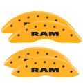 Picture of MGP 4 Caliper Covers Engraved Front & Rear RAM Yellow finish black ch