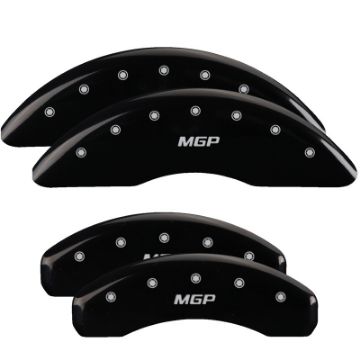 Picture of MGP 4 Caliper Covers Engraved Front & Rear MGP Black finish silver ch