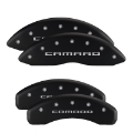 Picture of MGP 4 Caliper Covers Engraved Front & Rear Chevy racing Black finish silver ch