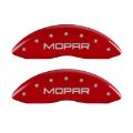 Picture of MGP 4 Caliper Covers Engraved Front & Rear MOPAR Red finish silver ch