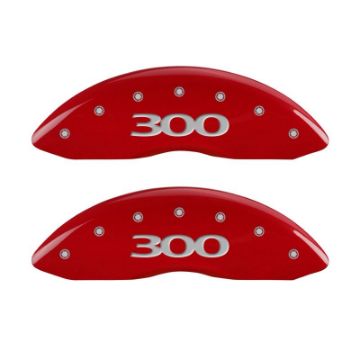 Picture of MGP 4 Caliper Covers Engraved Front & Rear 300 Red finish silver ch