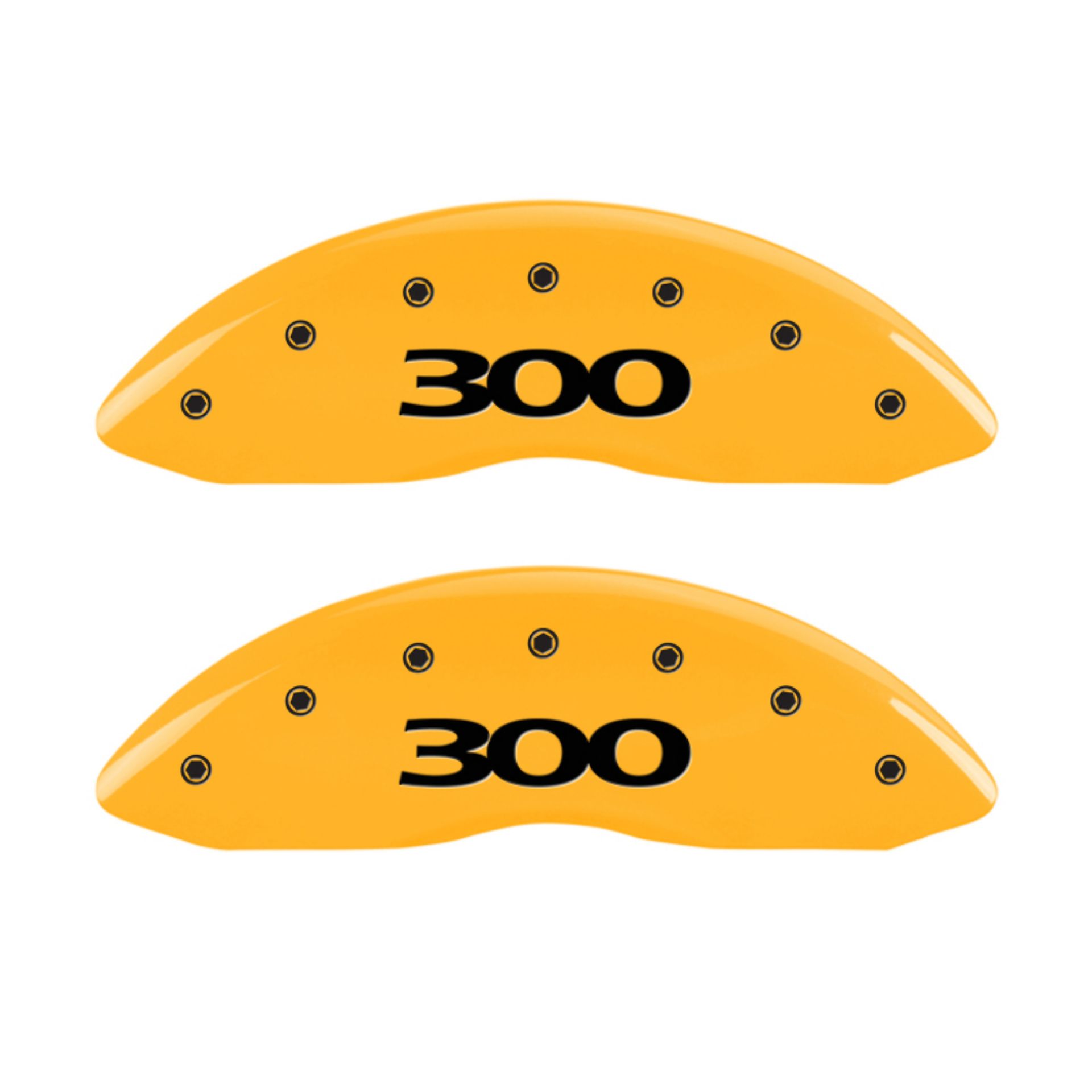 Picture of MGP 4 Caliper Covers Engraved Front & Rear 300 Yellow finish black ch