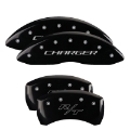 Picture of MGP 4 Caliper Covers Engraved Front Charger Engraved Rear RT Black finish silver ch
