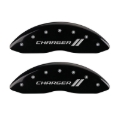 Picture of MGP 4 Caliper Covers Engraved Front & Rear With stripes-Charger Black finish silver ch