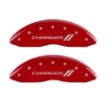Picture of MGP 4 Caliper Covers Engraved Front & Rear With stripes-Charger Red finish silver ch