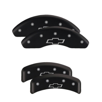 Picture of MGP 4 Caliper Covers Engraved Front & Rear Cursive-Charger Black finish silver ch