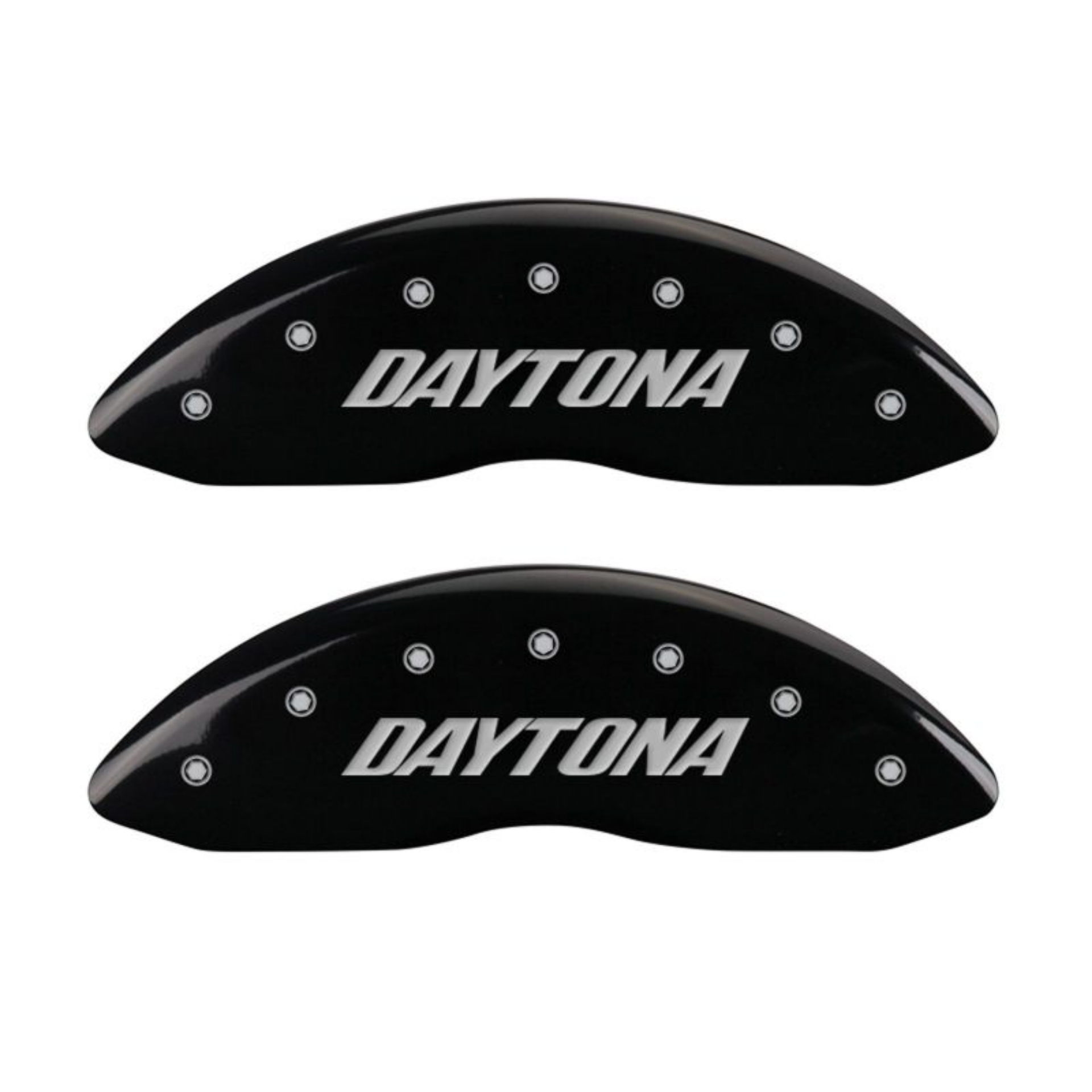 Picture of MGP 4 Caliper Covers Engraved Front & Rear Daytona Black finish silver ch