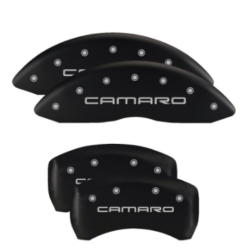 Picture of MGP 4 Caliper Covers Engraved Front & Rear Daytona Black finish silver ch