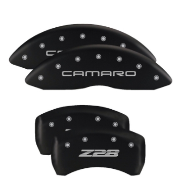 Picture of MGP 4 Caliper Covers Engraved Front & Rear MOPAR Black finish silver ch