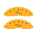 Picture of MGP 4 Caliper Covers Engraved Front & Rear Vintage Style-RT Yellow finish black ch