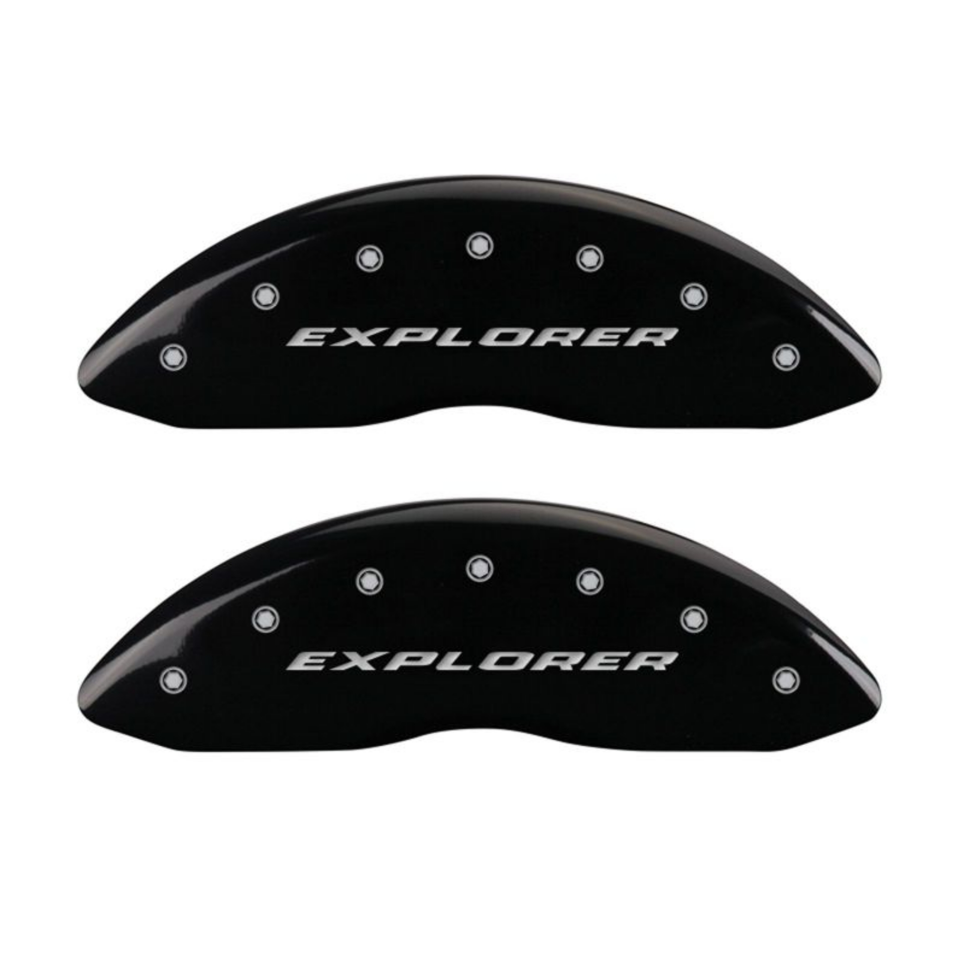 Picture of MGP 4 Caliper Covers Engraved Front & Rear Explorer Black finish silver ch