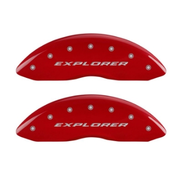Picture of MGP 4 Caliper Covers Engraved Front & Rear Explorer Red finish silver ch