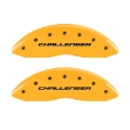 Picture of MGP 4 Caliper Covers Engrvd Front Block-Challenger Engrvd Rear Vintage Style-RT Yellow fnsh Blk ch