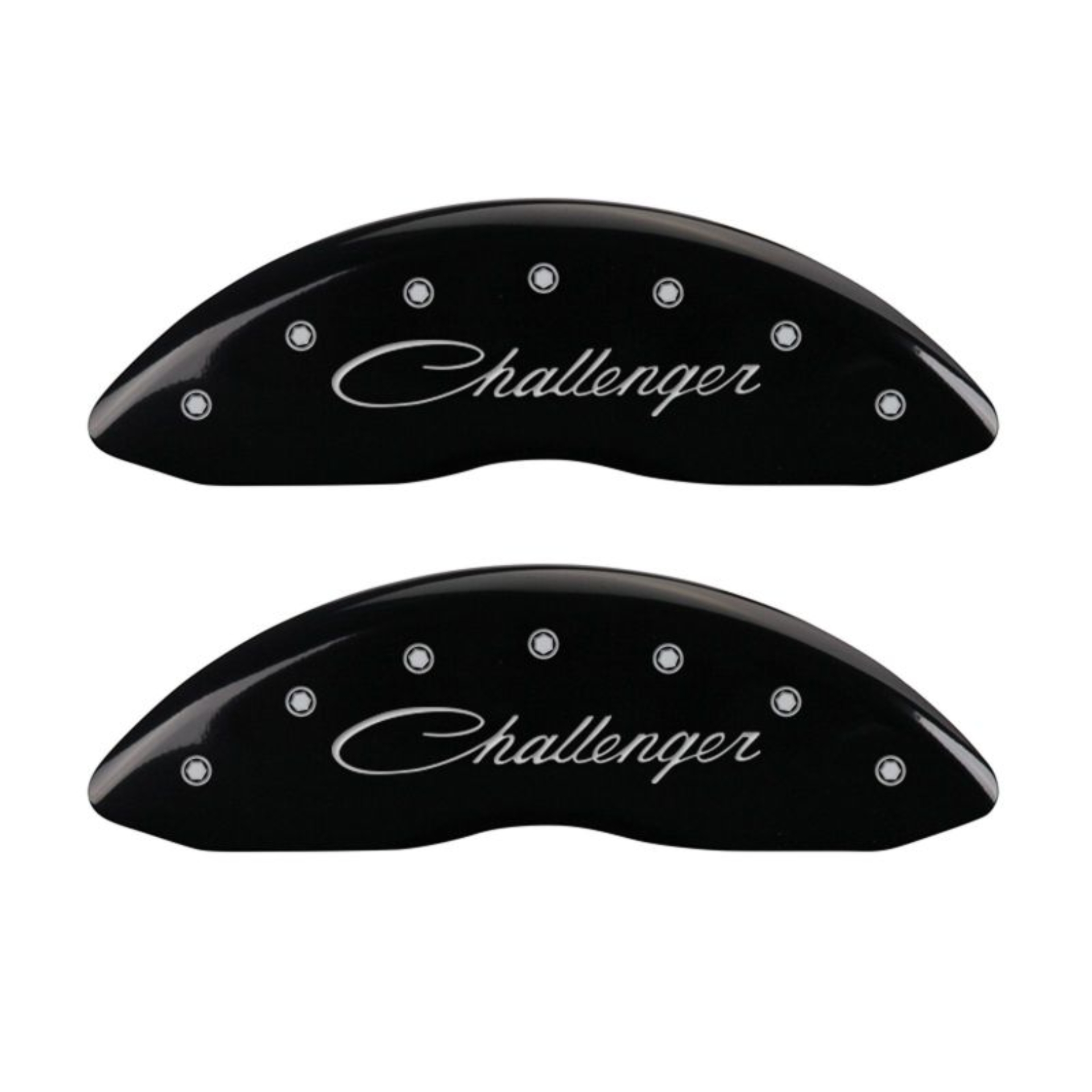 Picture of MGP 4 Caliper Covers Engraved Front Cursive-Challenger Engraved Rear RT Black finish silver ch