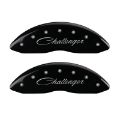 Picture of MGP 4 Caliper Covers Engraved Front & Rear Cursive-Challenger Black finish silver ch