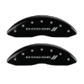 Picture of MGP 4 Caliper Covers Engraved Front & Rear With stripes-Dodge Black finish silver ch