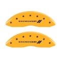 Picture of MGP 4 Caliper Covers Engraved Front & Rear With stripes-Dodge Yellow finish black ch