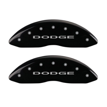Picture of MGP 4 Caliper Covers Engraved Front & Rear With out stripes-Dodge Black finish silver ch