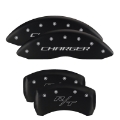 Picture of MGP 4 Caliper Covers Engraved Front & Rear With out stripes-Dodge Black finish silver ch