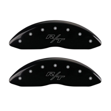 Picture of MGP 4 Caliper Covers Engraved Front & Rear Vintage Style-RT Black finish silver ch