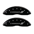 Picture of MGP 4 Caliper Covers Engraved Front & Rear With stripes-Charger Black finish silver ch