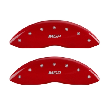 Picture of MGP 4 Caliper Covers Engraved Front & Rear MGP Red finish silver ch
