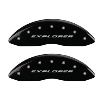 Picture of MGP 4 Caliper Covers Engraved Front & Rear Explorer Black finish silver ch