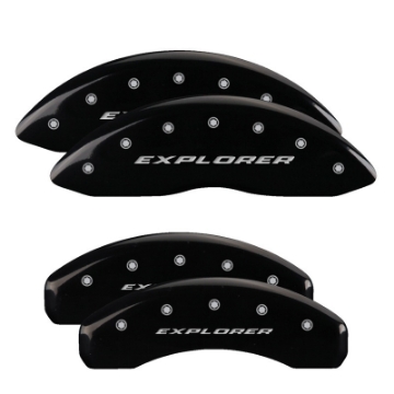 Picture of MGP 4 Caliper Covers Engraved Front & Rear Explorer Black finish silver ch
