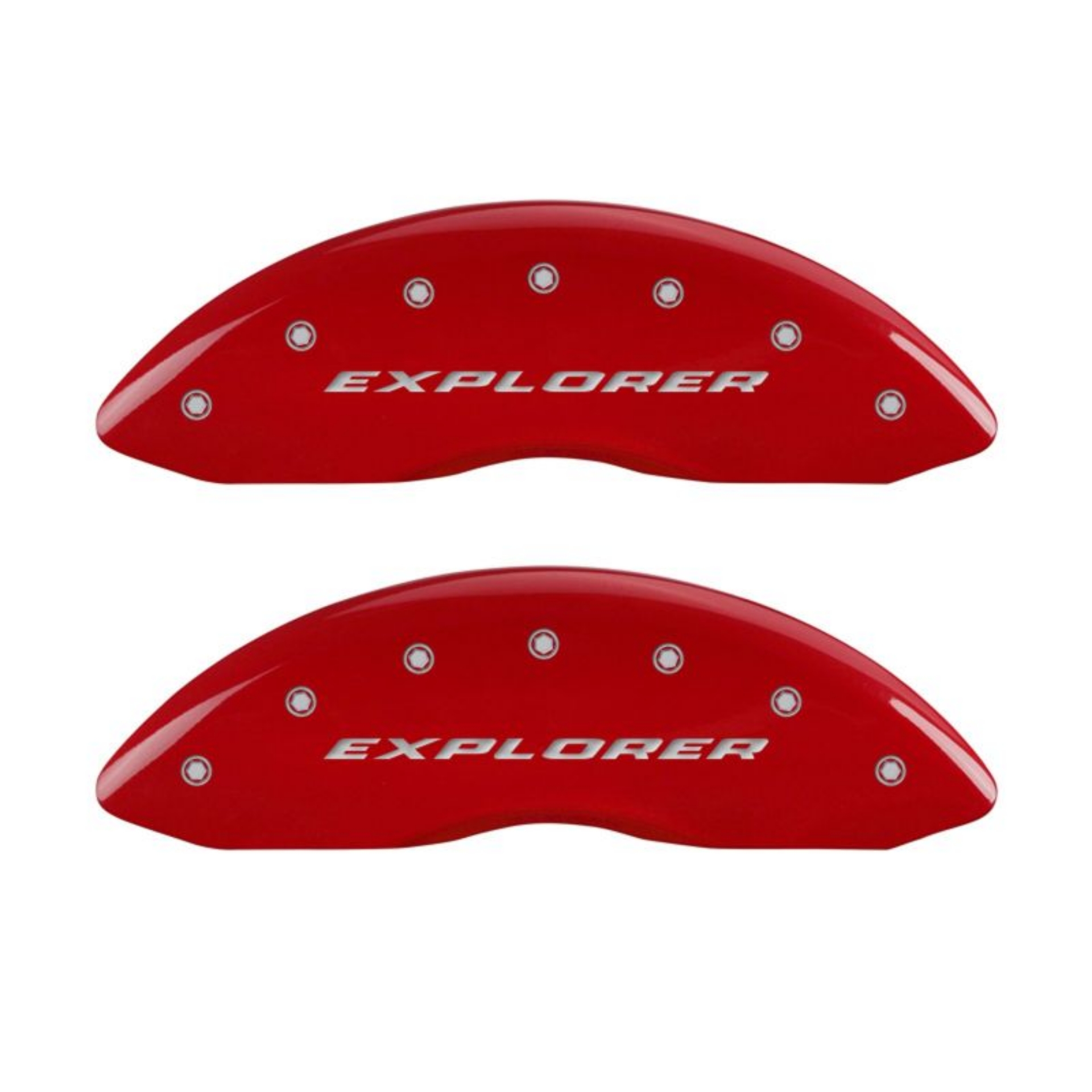 Picture of MGP 4 Caliper Covers Engraved Front & Rear Explorer Red finish silver ch