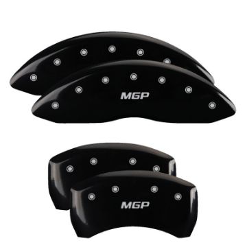 Picture of MGP Front set 2 Caliper Covers Engraved Front Oval logo-Ford Black finish silver ch