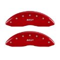 Picture of MGP Front set 2 Caliper Covers Engraved Front MGP Red finish silver ch