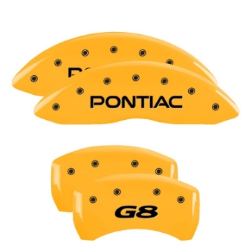 Picture of MGP 4 Caliper Covers Engraved Front & Rear MGP Yellow finish black ch