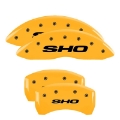 Picture of MGP 4 Caliper Covers Engraved Front & Rear MGP Yellow finish black ch