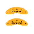 Picture of MGP Front set 2 Caliper Covers Engraved Front 2015-Civic Yellow finish black ch