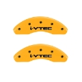 Picture of MGP Front set 2 Caliper Covers Engraved Front i-Vtec Yellow finish black ch