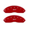 Picture of MGP 4 Caliper Covers Engraved Front & Rear MGP Red finish silver ch
