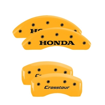 Picture of MGP 4 Caliper Covers Engraved Front Honda Engraved Rear Crosstour Yellow finish black ch