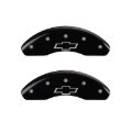 Picture of MGP Front set 2 Caliper Covers Engraved Front Bowtie Black finish silver ch