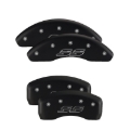 Picture of MGP Front set 2 Caliper Covers Engraved Front MGP Black finish silver ch