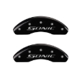 Picture of MGP Front set 2 Caliper Covers Engraved Front Sonic Black finish silver ch