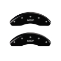 Picture of MGP Front set 2 Caliper Covers Engraved Front MGP Black finish silver ch