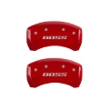 Picture of MGP Rear set 2 Caliper Covers Engraved Rear Boss Red finish silver ch