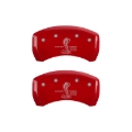 Picture of MGP Rear set 2 Caliper Covers Engraved Rear Boss Red finish silver ch