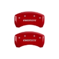 Picture of MGP Rear set 2 Caliper Covers Engraved Rear Boss Red finish silver ch