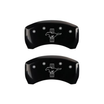 Picture of MGP Rear set 2 Caliper Covers Engraved Rear 2015-Bar & Pony Black finish silver ch