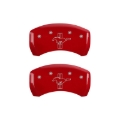 Picture of MGP Rear set 2 Caliper Covers Engraved Rear 2015-Bar & Pony Red finish silver ch