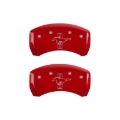 Picture of MGP Rear set 2 Caliper Covers Engraved Rear 2015-Bar & Pony Red finish silver ch