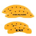 Picture of MGP 4 Caliper Covers Engraved Front Cursive-Cadillac Engraved Rear SRX Yellow finish black ch